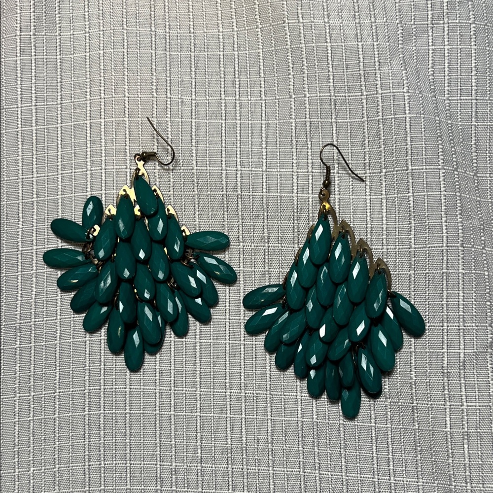 Source Unknown Teal Drop Earrings